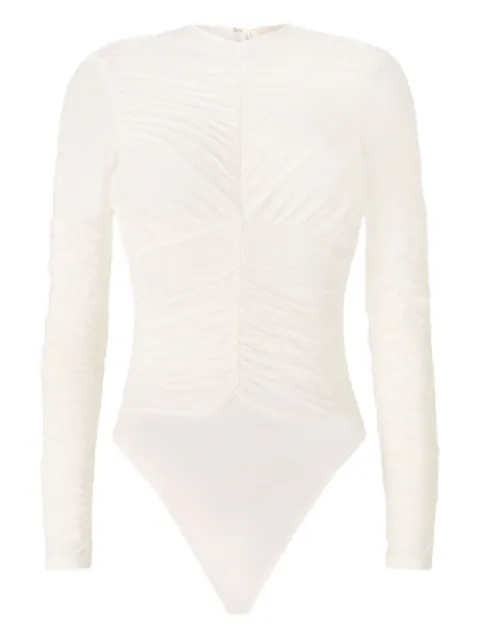 Genny ruched long-sleeve bodysuit