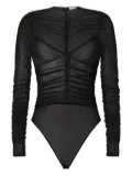 Genny ruched mesh bodysuit - Black