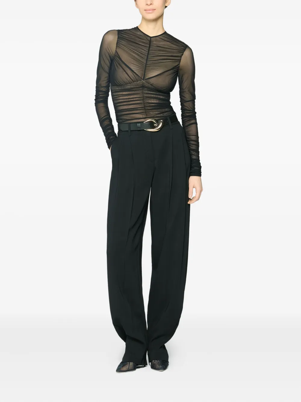 Genny Body met ruches - Zwart