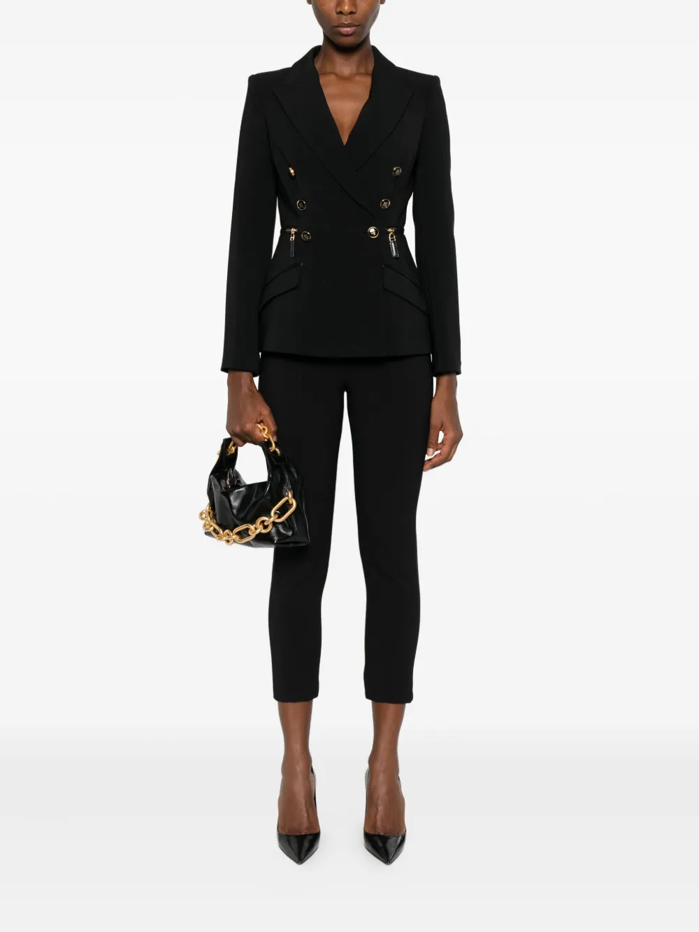 Elisabetta Franchi zip-fastening trim-detail trousers - Zwart
