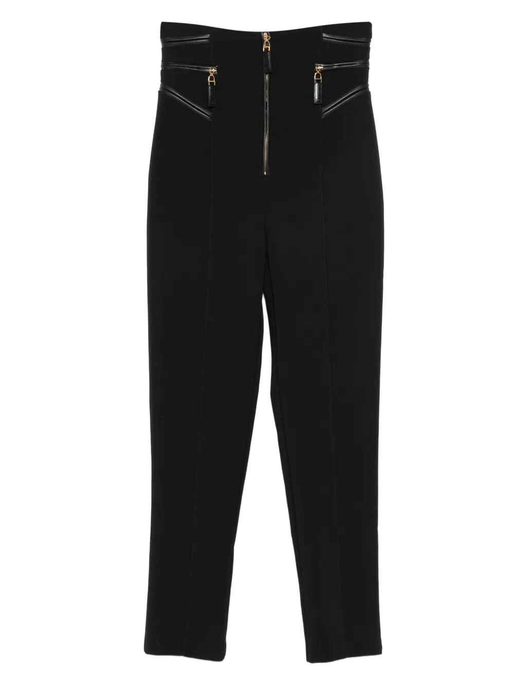 Elisabetta Franchi Broek met ritssluiting en afwerking Zwart