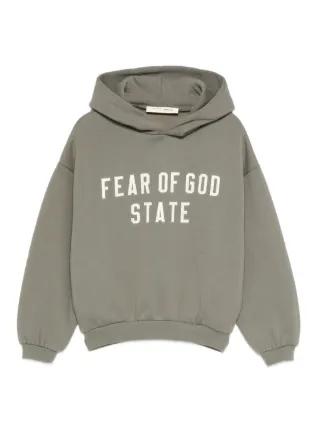 FEAR OF GOD ESSENTIALS KIDS Fleece Hoodie | Green | FARFETCH
