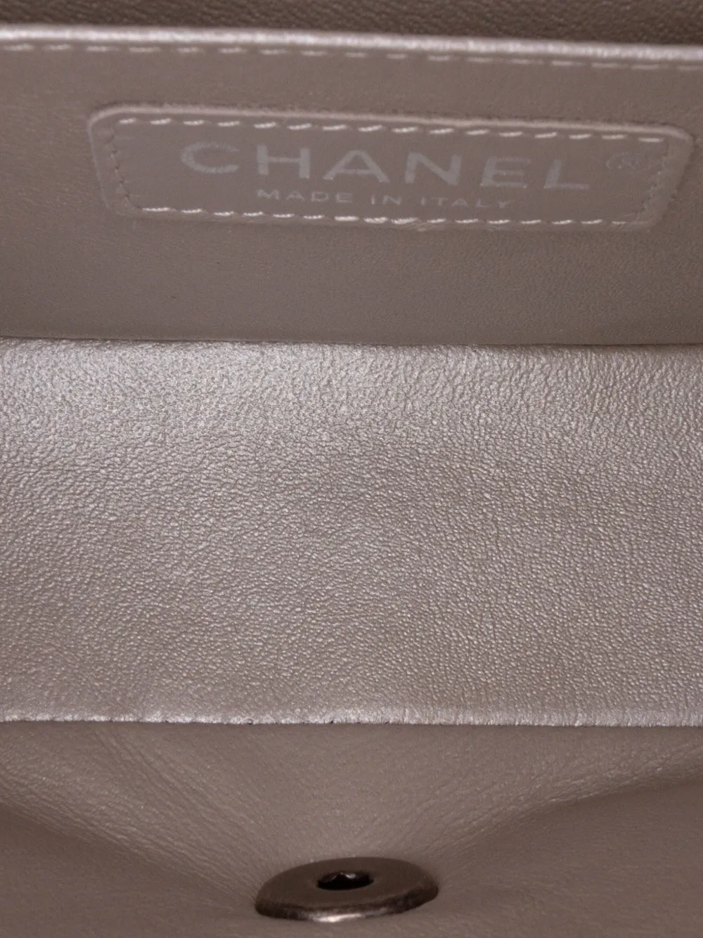 Pre-owned Chanel 2016-2017 Mini Square Classic Chevron Iridescent Calfskin Single Flap Crossbody Bag In Brown