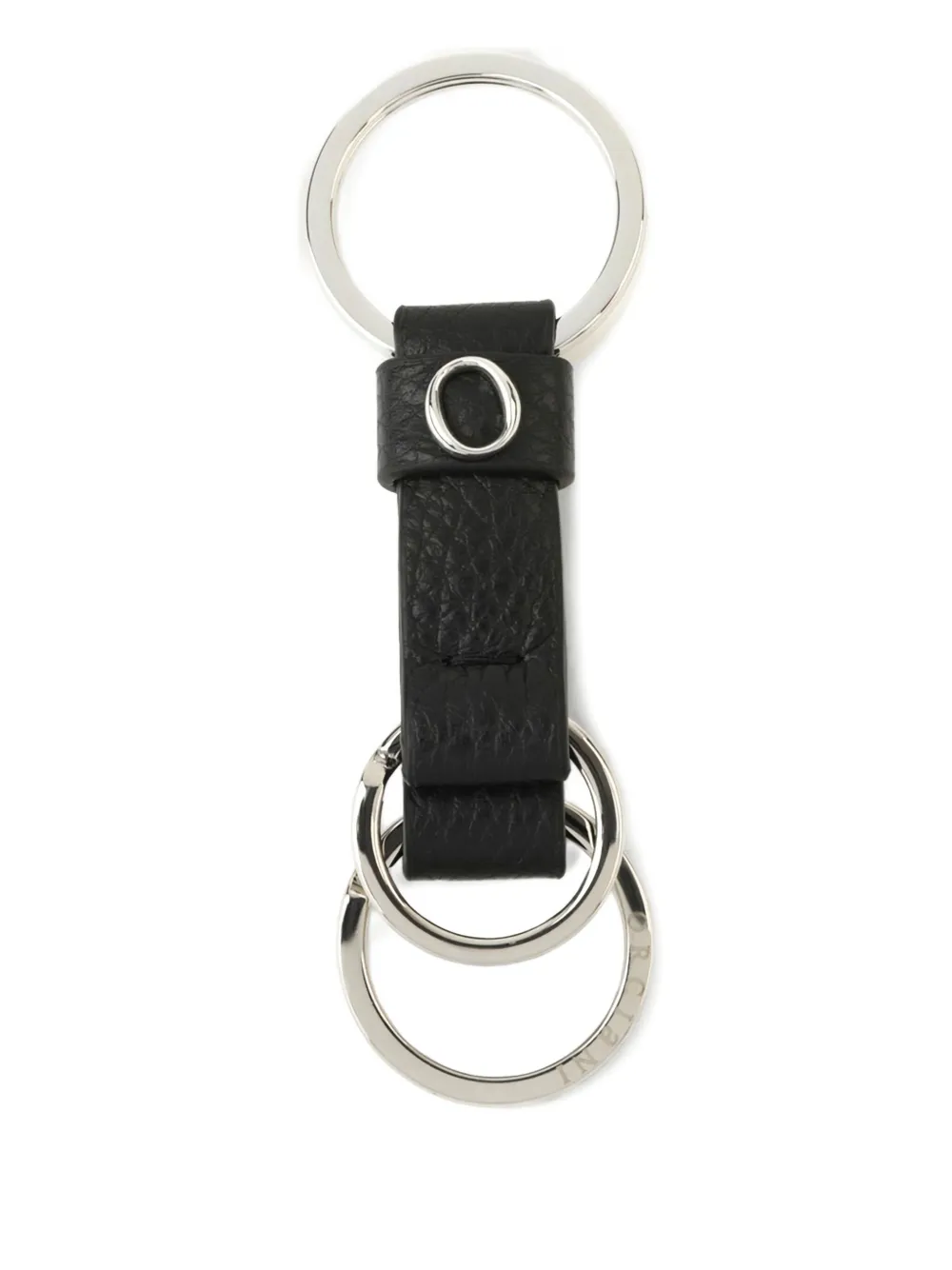 Orciani Leather Keychain In Black