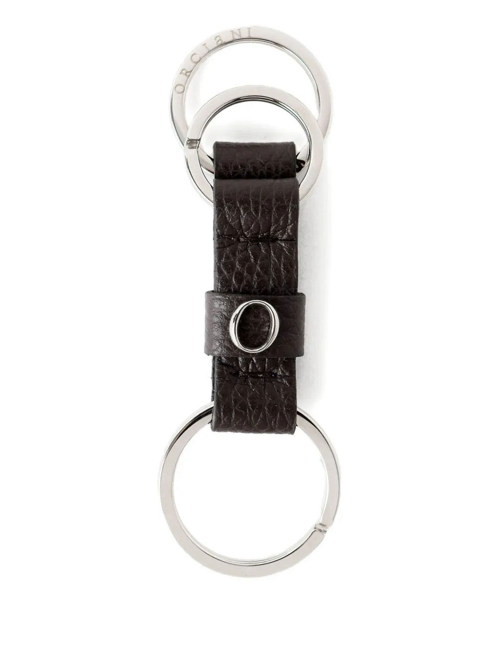 Orciani Logo-plaque Keychain In Black