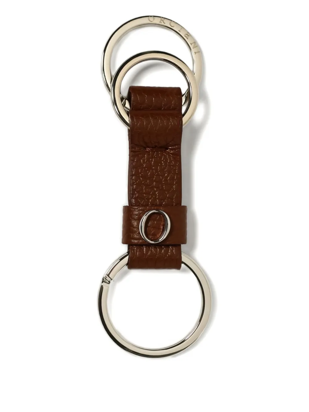 Orciani textured keyring | Brown | Image 1