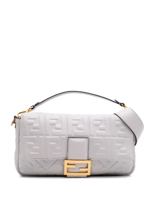 Fendi Pre-Owned bolsa satchel Baguette de piel con motivo Zucca en relieve 2010-2025