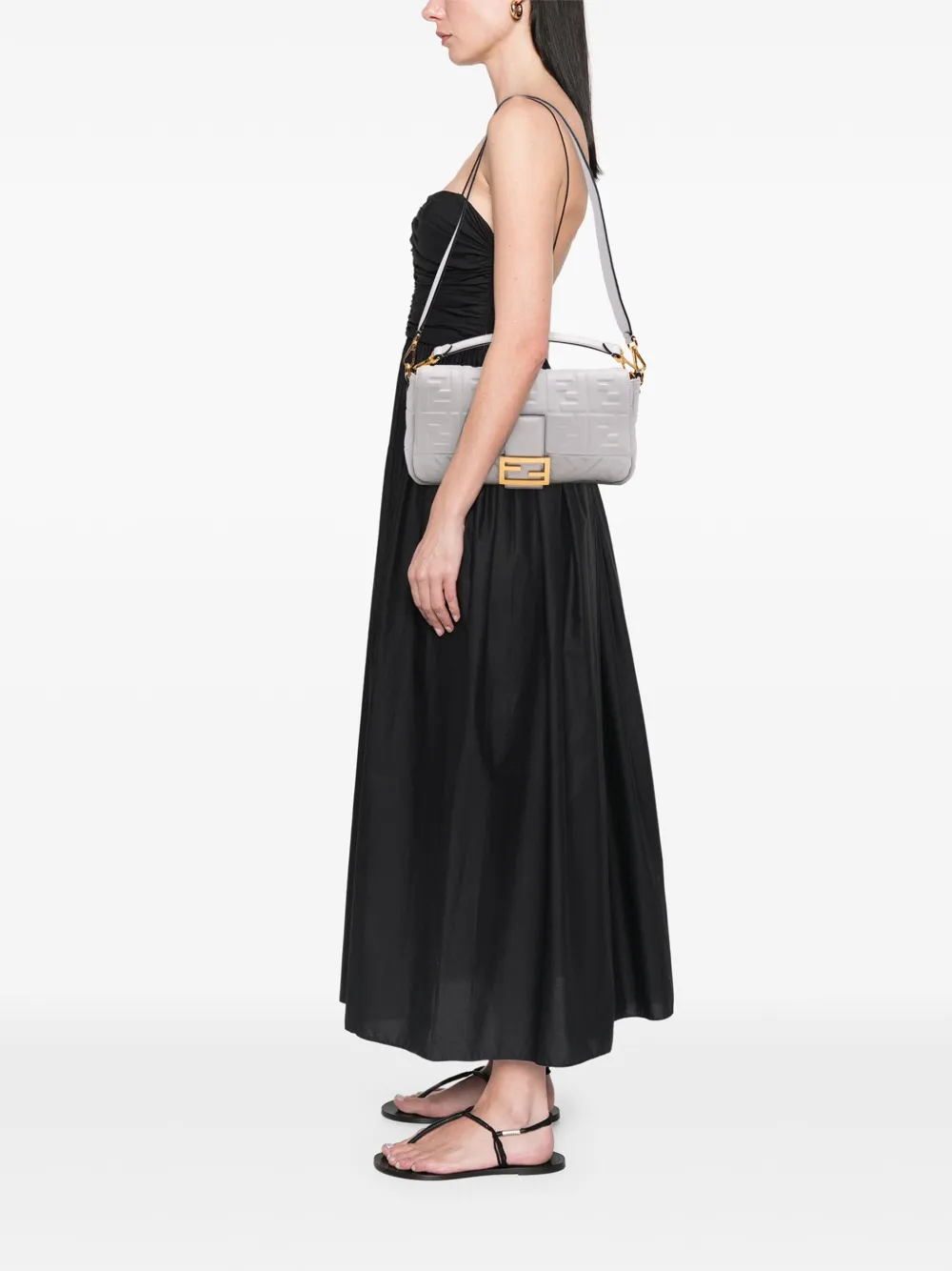 Fendi Pre-Owned 2010-2025 Large Zucca Embossed Leather Baguette satchel | Pre-Owned | Image 2