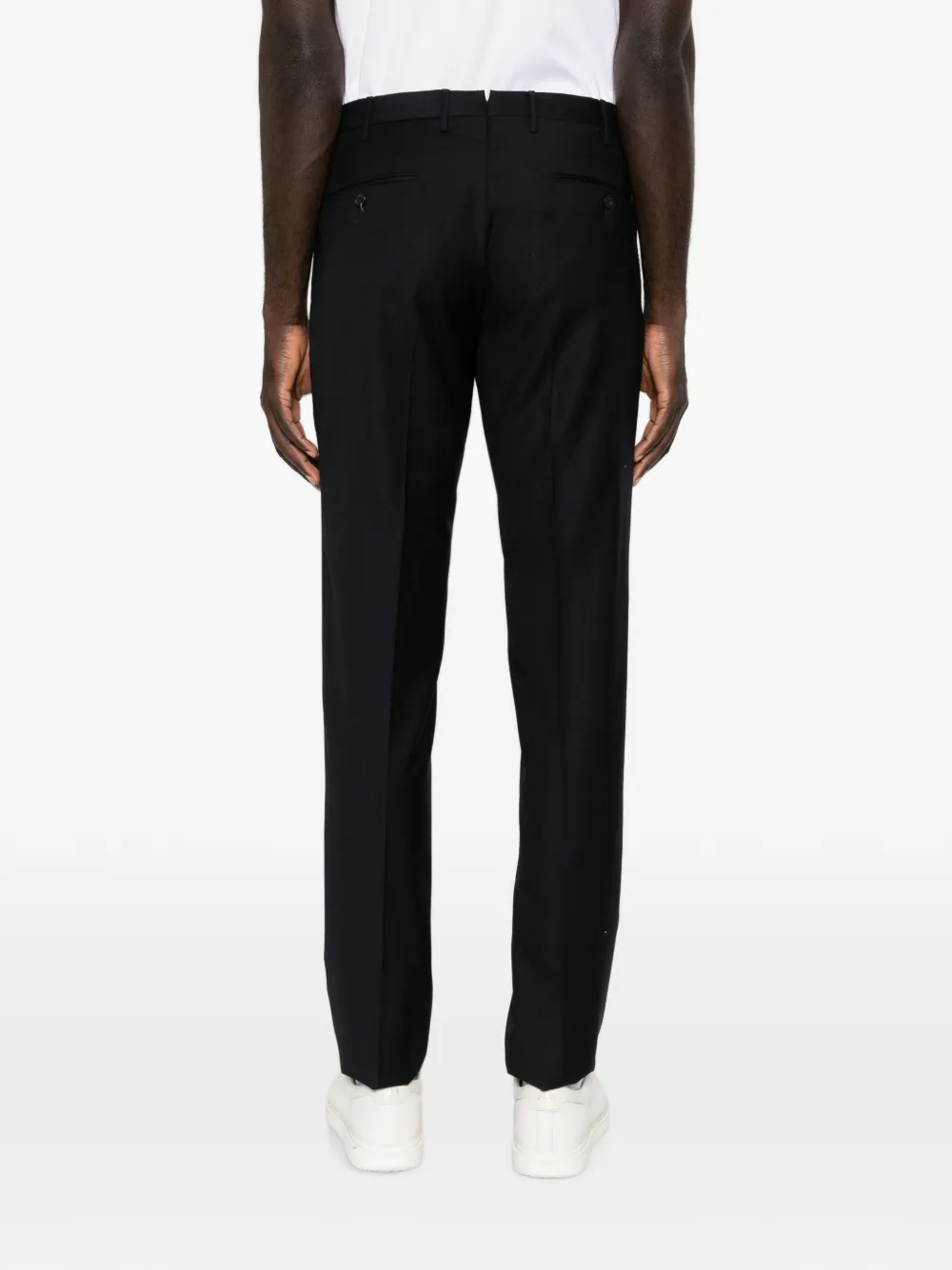 Incotex Wollen broek met platte voorkant Blauw