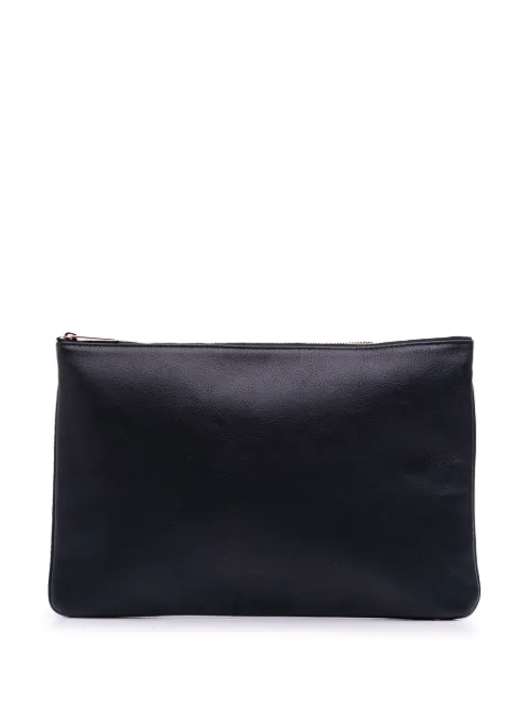 Balmain Pre-Owned 2010-2025 Leather Logo clutch bag