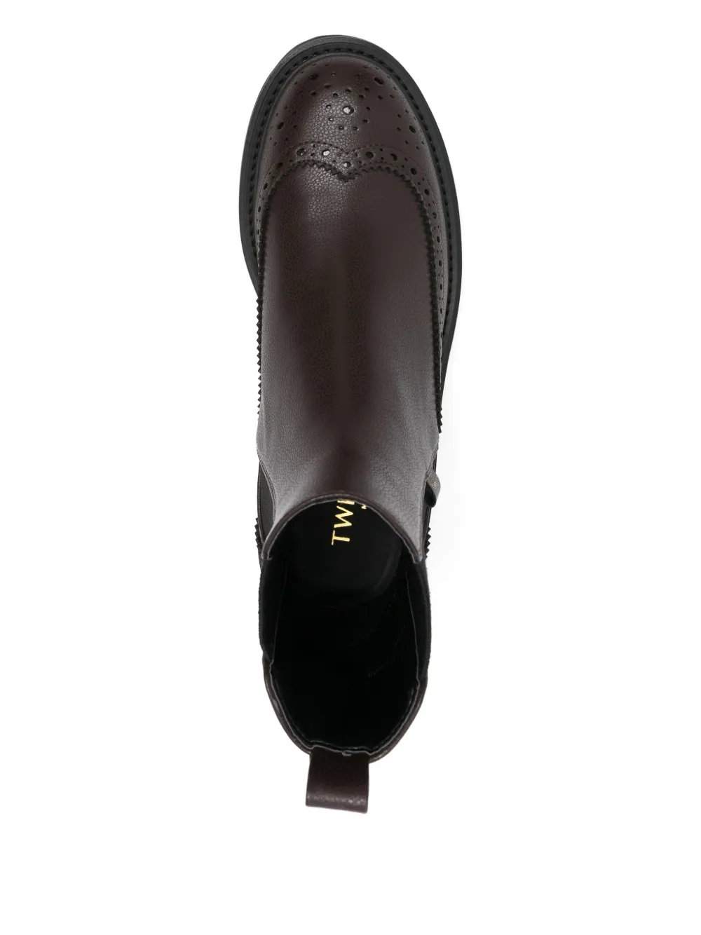 TWINSET brogue chelsea boots Brown