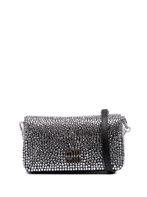 Miu Miu Pre-Owned 2000-2010 Mini Crystal Embellished Satin Chain crossbody bag