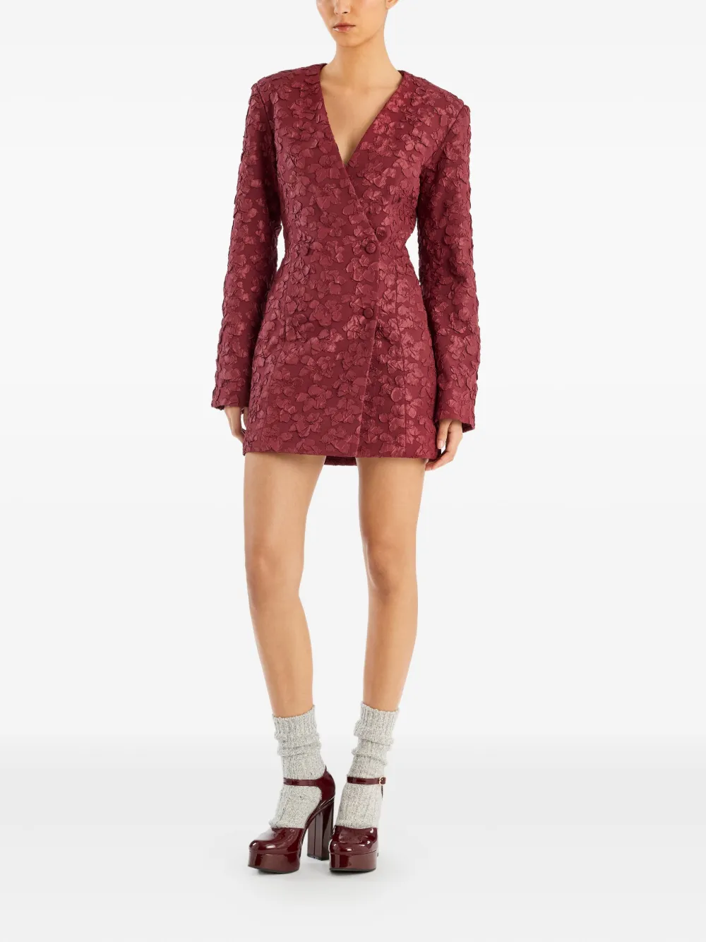 ROTATE BIRGER CHRISTENSEN Blazerjurk met jacquard - Rood
