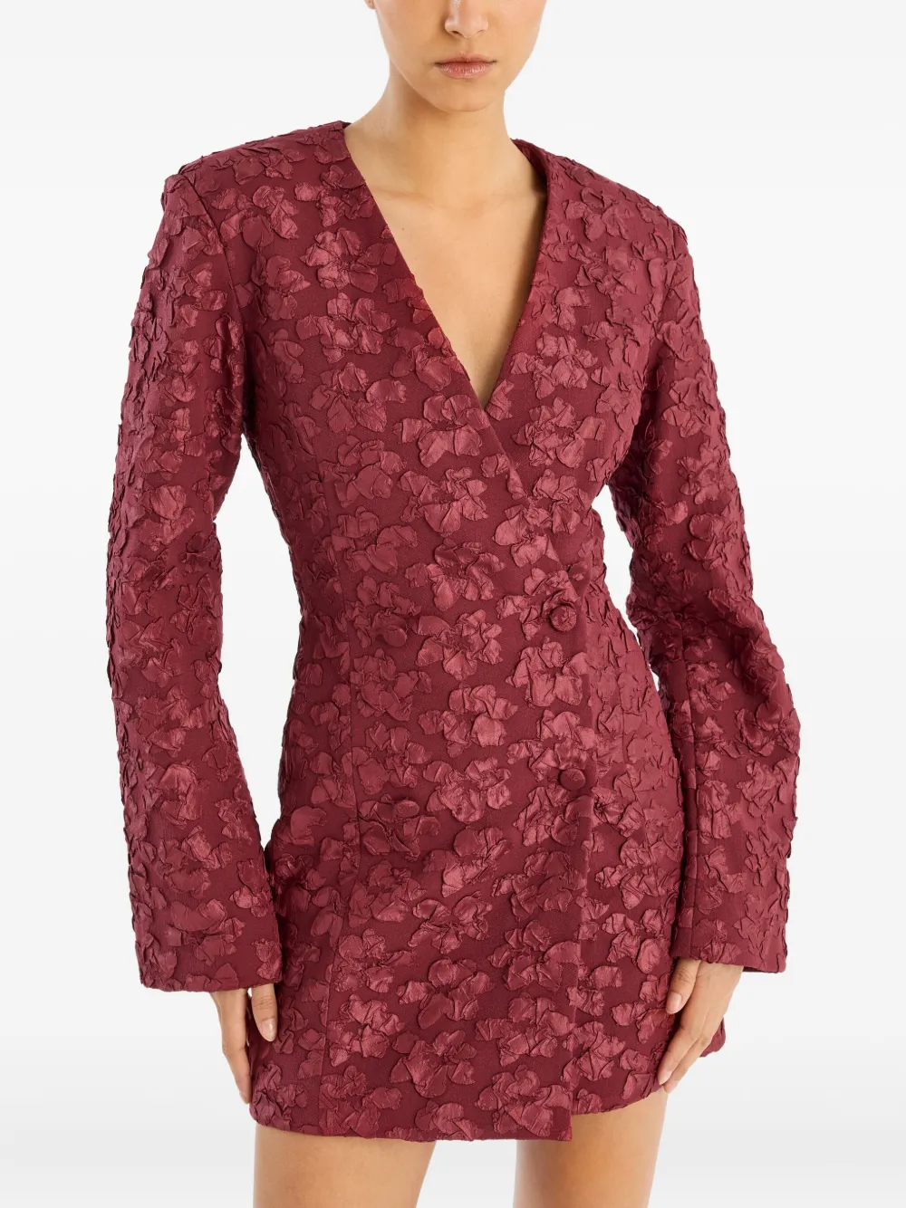 Rotate Birger Christensen Jacquard Blazer Dress In Red