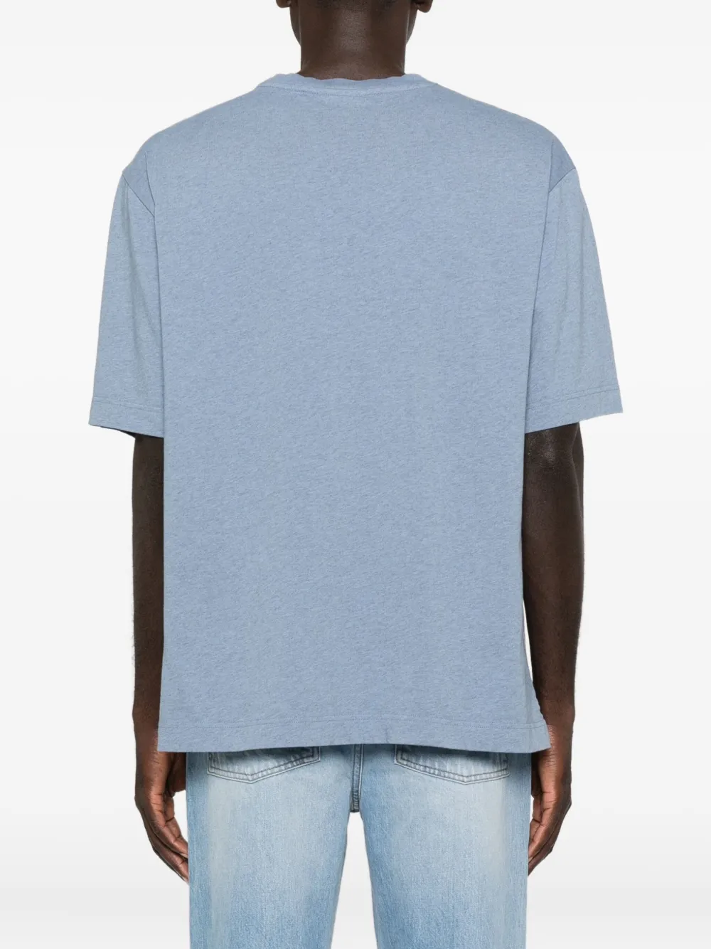 Maison Kitsuné Katoenen T-shirt met geborduurd logo Blauw