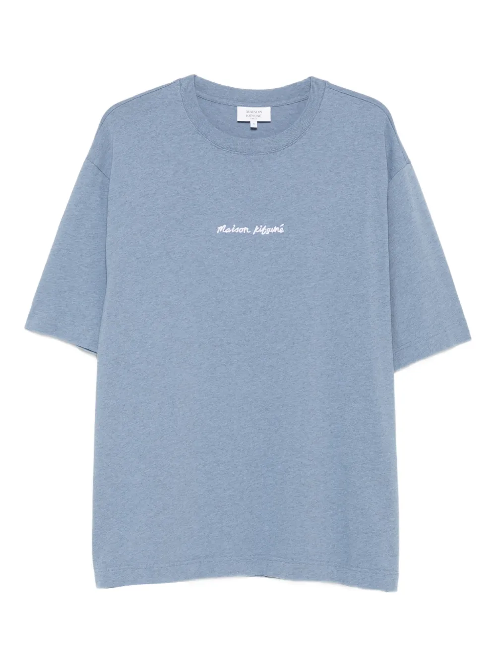 Maison Kitsuné embroidered-logo cotton T-shirt | Blue | Image 1