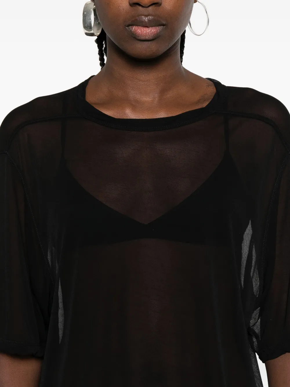 Rick Owens Doorzichtige top Zwart