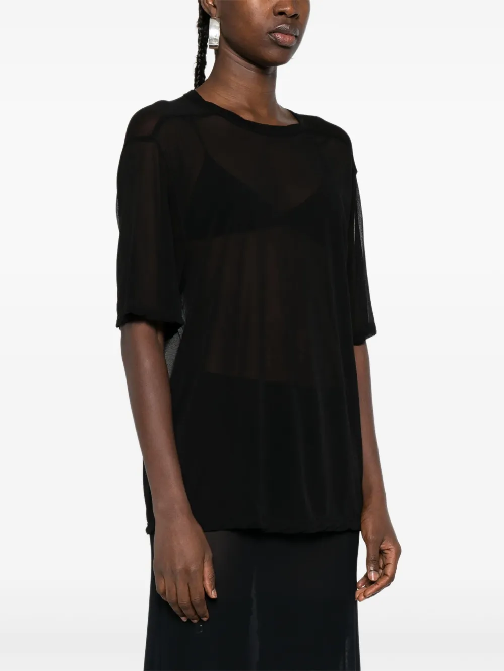 Rick Owens Doorzichtige top Zwart