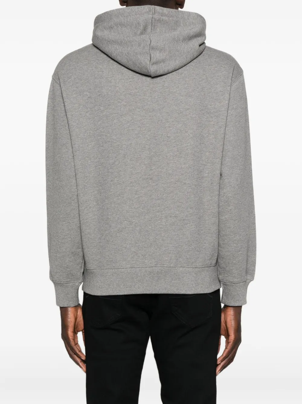 Maison Kitsuné Oversized Grey Cotton Hoodie With Adjustable Hood In Gray