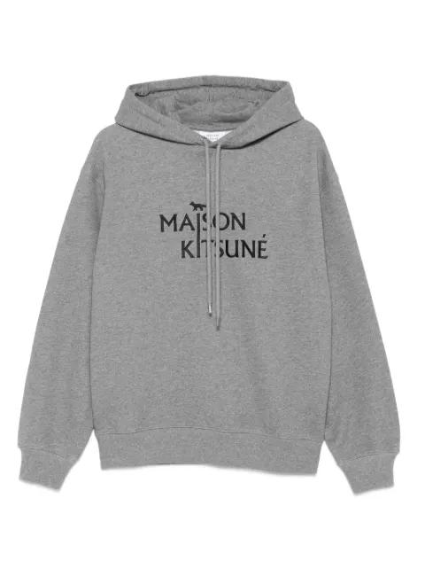 Maison Kitsuné ribbed logo-embroidered hoodie