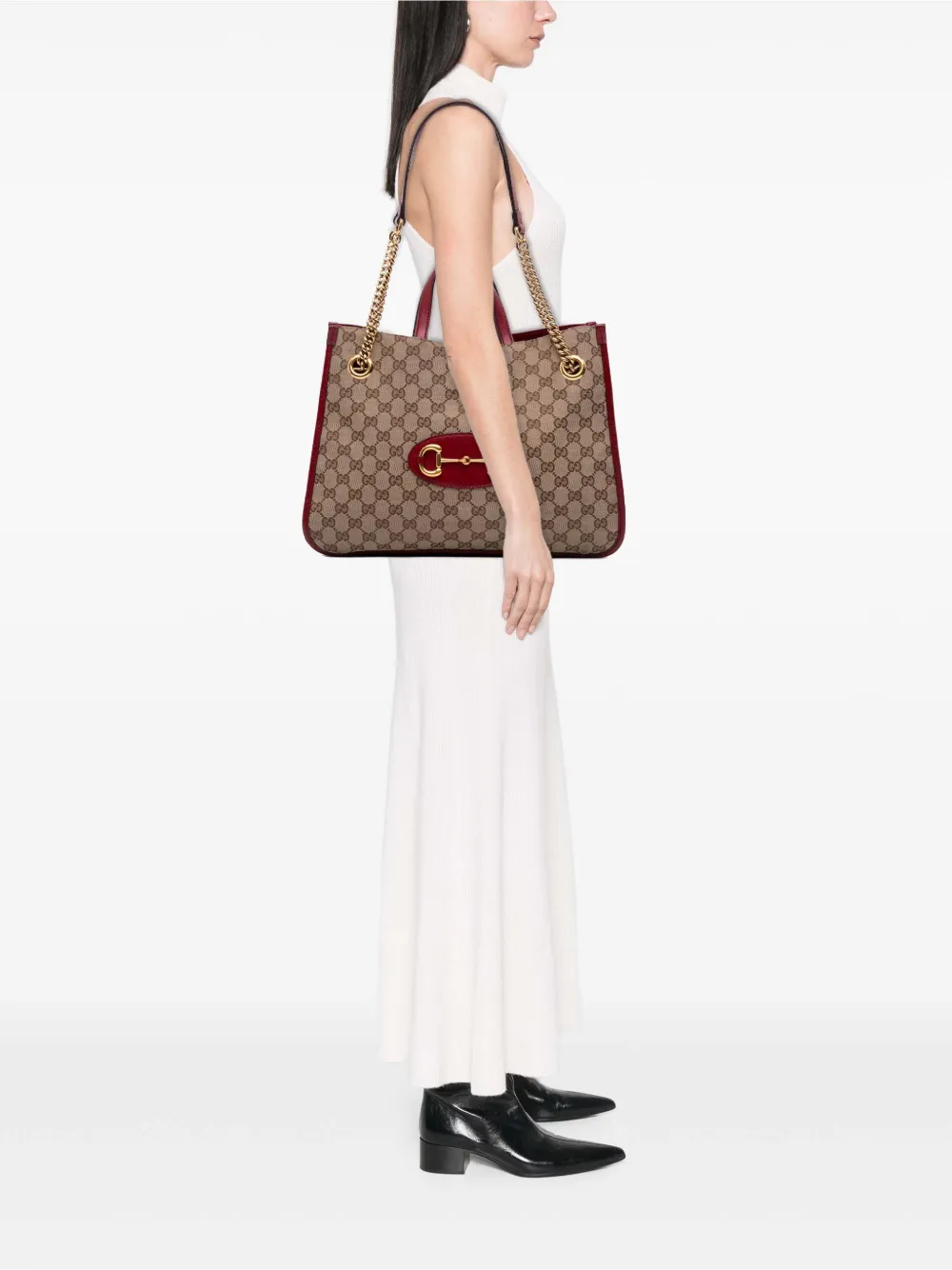 Gucci Pre-Owned 2016-2025 Medium GG Canvas Horsebit 1955 Chain Tote satchel | Pre-Owned | Image 2