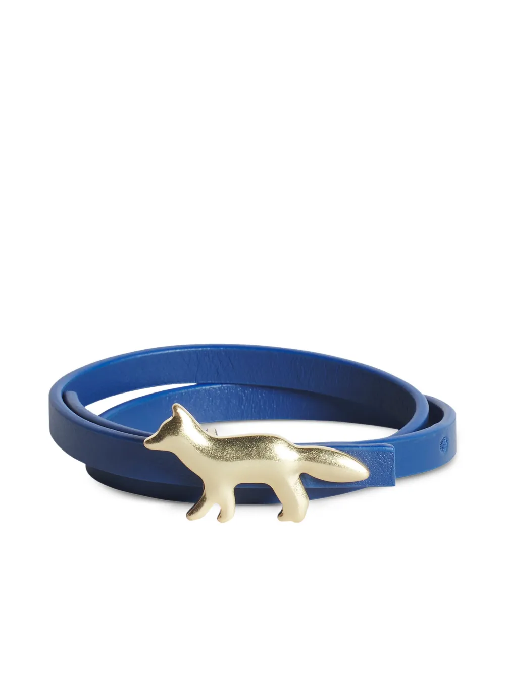 Maison Kitsuné fox-embellished leather bracelet | Blue | Image 1