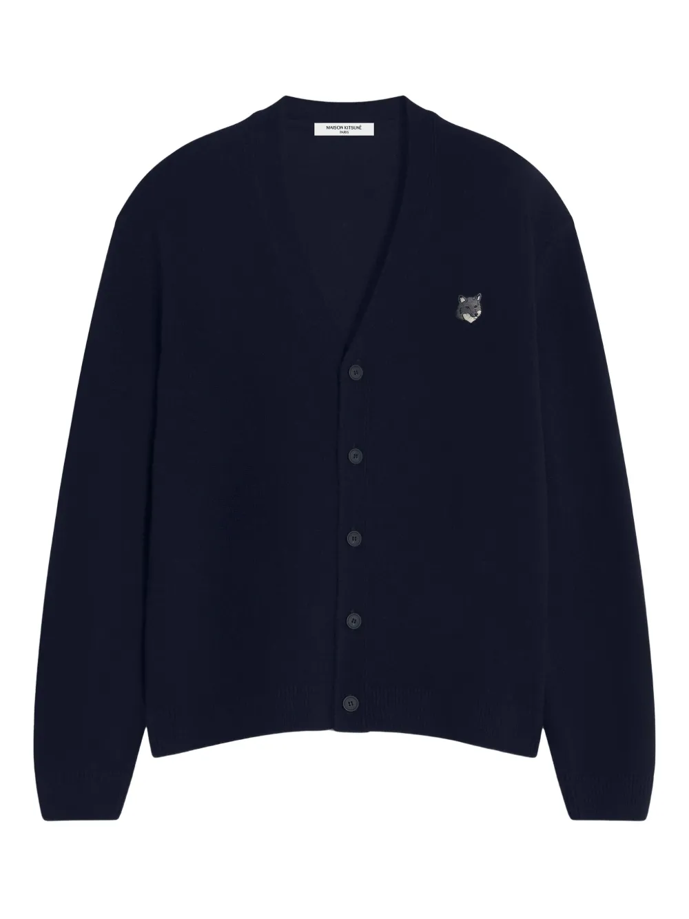 Maison Kitsuné Fox Head エンブロイダリーカーディガン - ブルー Maison Kitsuné Fox Head エンブロイダリーカーディガン - ブルー