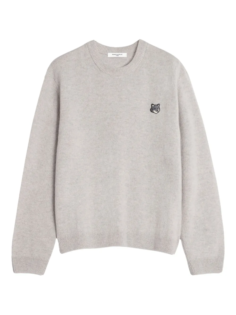 Maison Kitsuné フォックスエンブロイダリーセーター - グレー Maison Kitsuné フォックスエンブロイダリーセーター - グレー