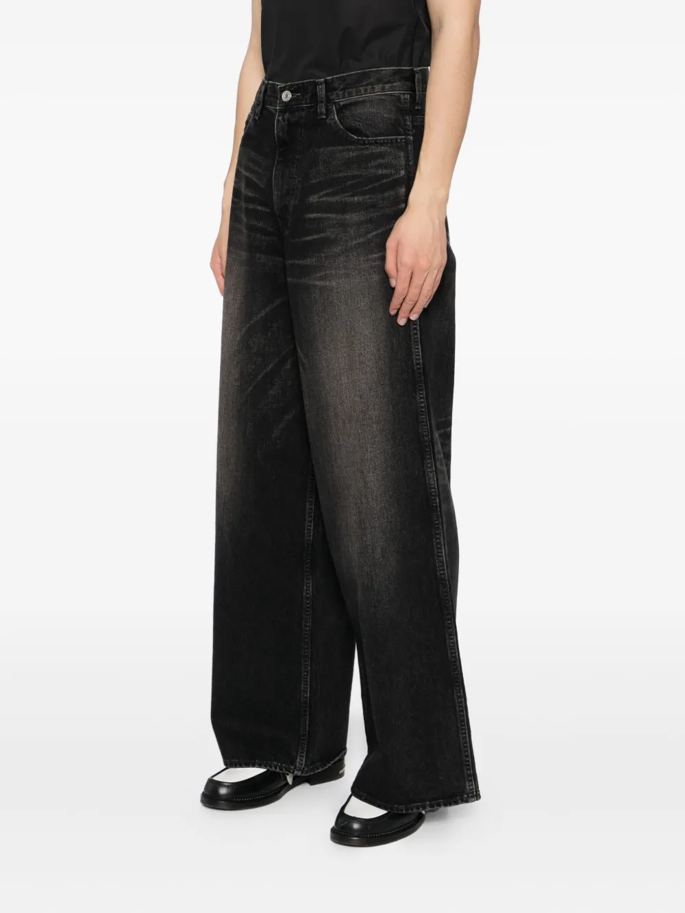 MASU Verwassen baggy jeans Zwart