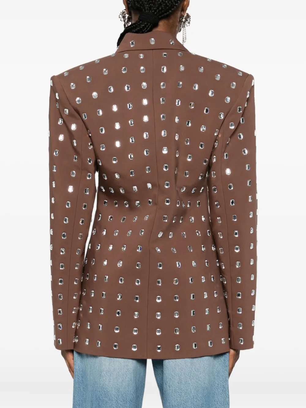 Giuseppe Di Morabito Crystal-embellished Blazer In Brown