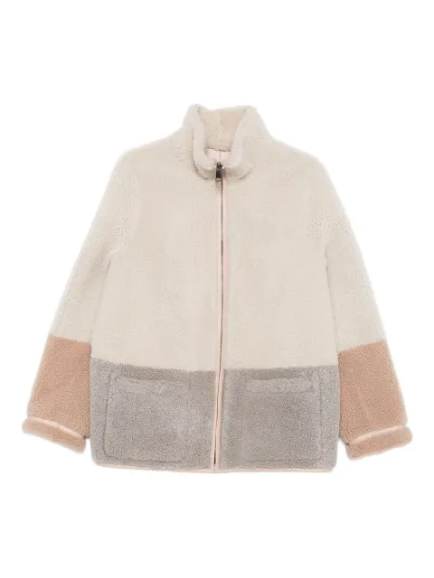 Simonetta Ravizza sheepskin colour-block coat