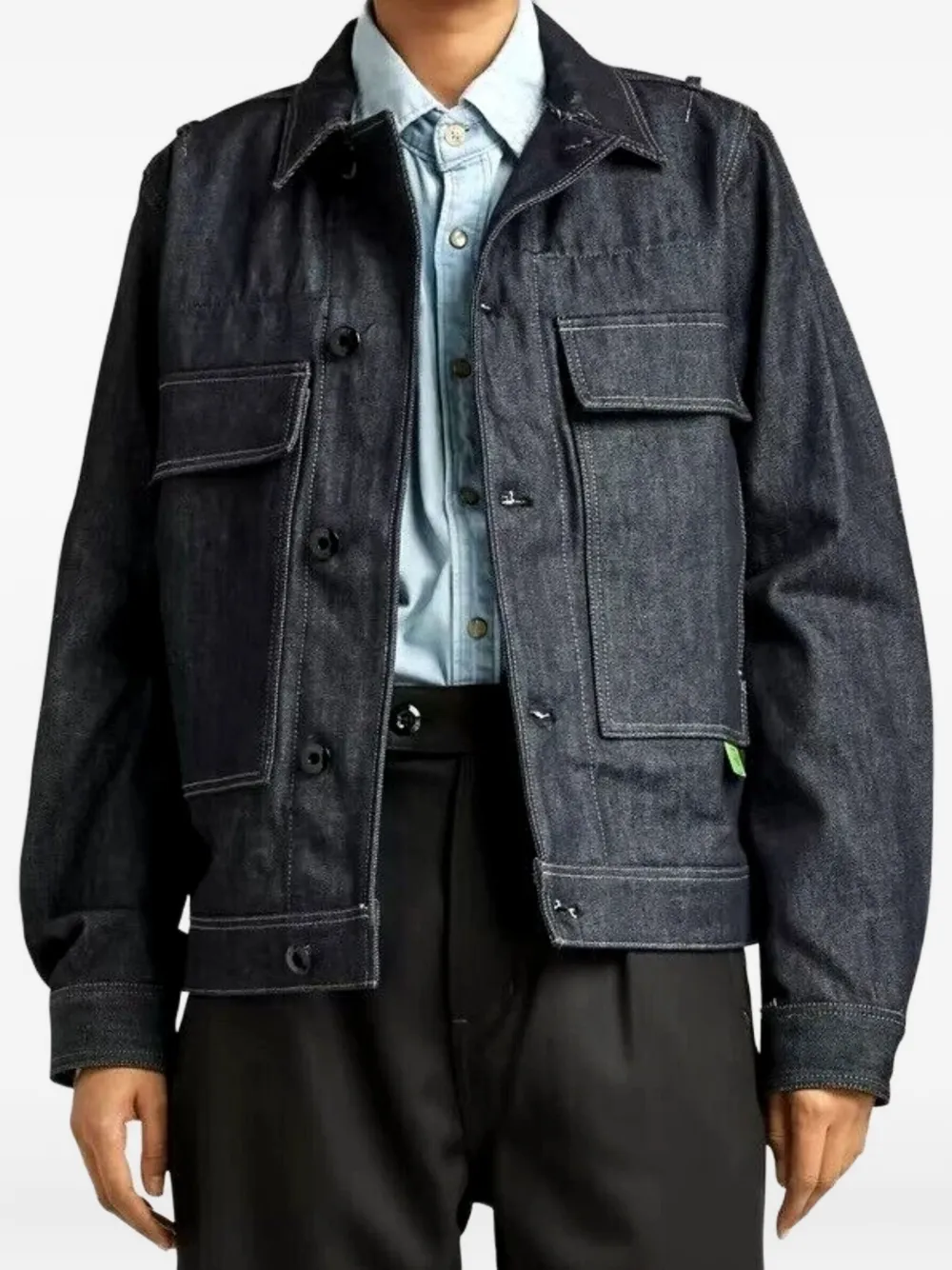 G-Star RAW utility flap-pocket denim jacket Blauw