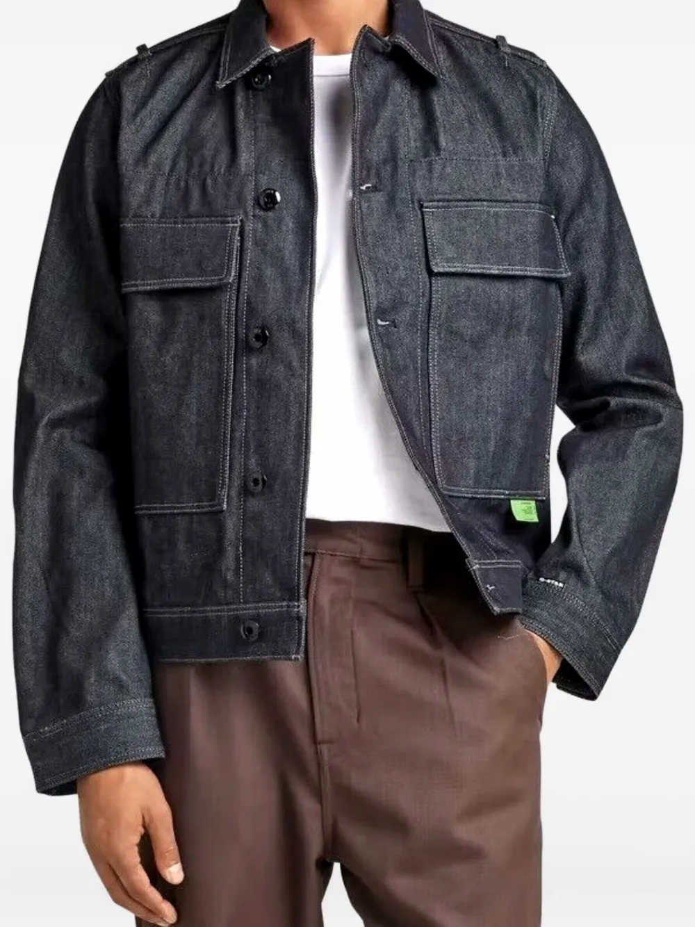 G-Star RAW utility flap-pocket denim jacket Blauw