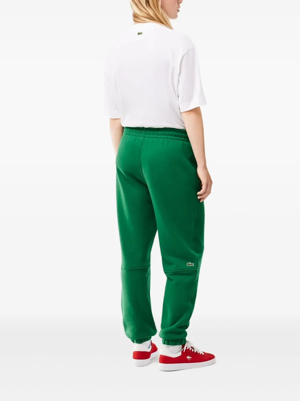 Lacoste Joggingbroek met geborduurd logo en omgeslagen pijpen Groen