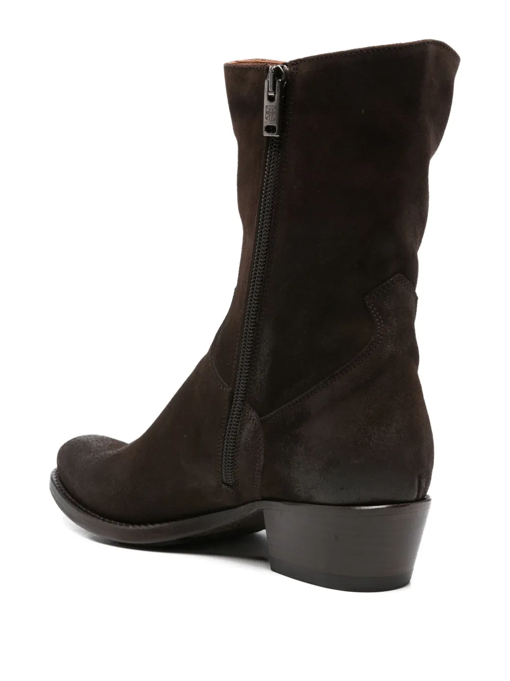 Pantanetti Suede Cowboy Boots In Brown