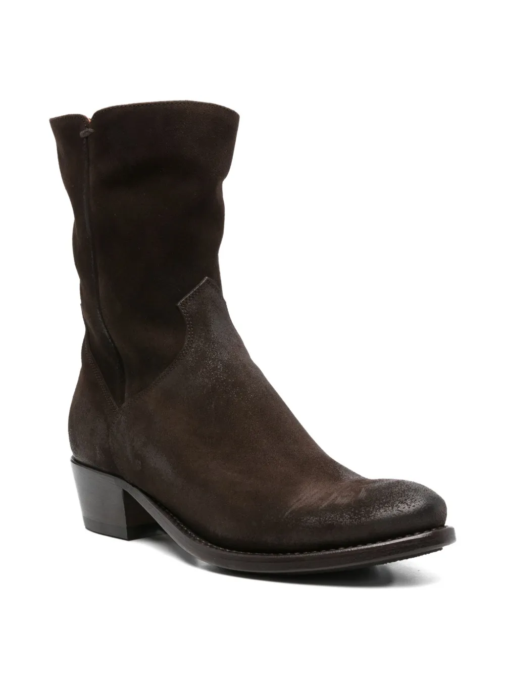 Pantanetti Suede Cowboy Boots In Brown
