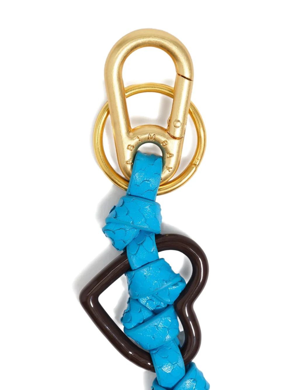 Bimba Y Lola Heart-embellished Leather Keyring In Yellow
