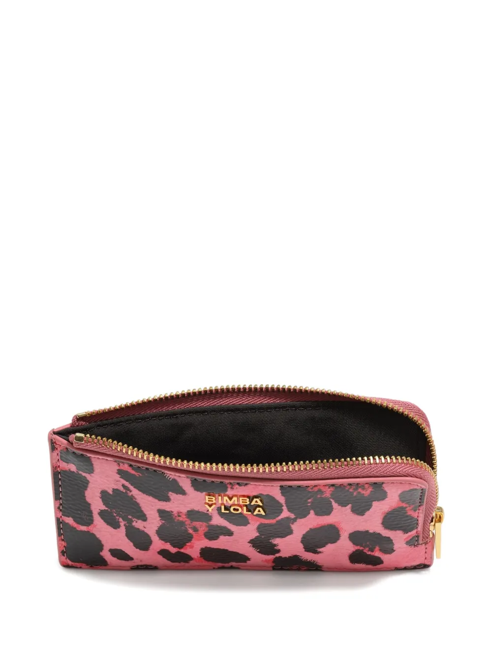 Bimba Y Lola Leopard-print Zipped Cardholder In Pink