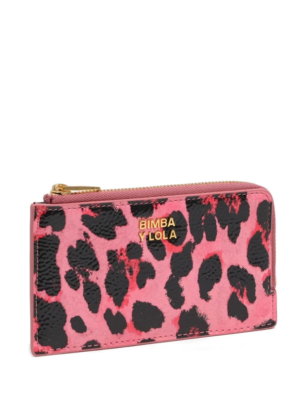 Bimba Y Lola Leopard-print Zipped Cardholder In Pink