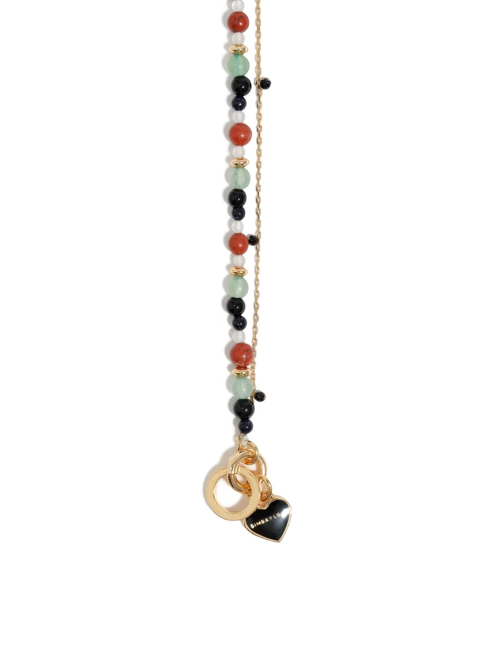 Bimba Y Lola Double-layer Heart Logo Chain Stones Necklace In Multi