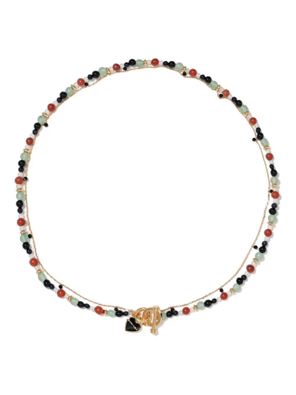 Bimba y Lola heart logo stones chain necklace | Gold | Image 1