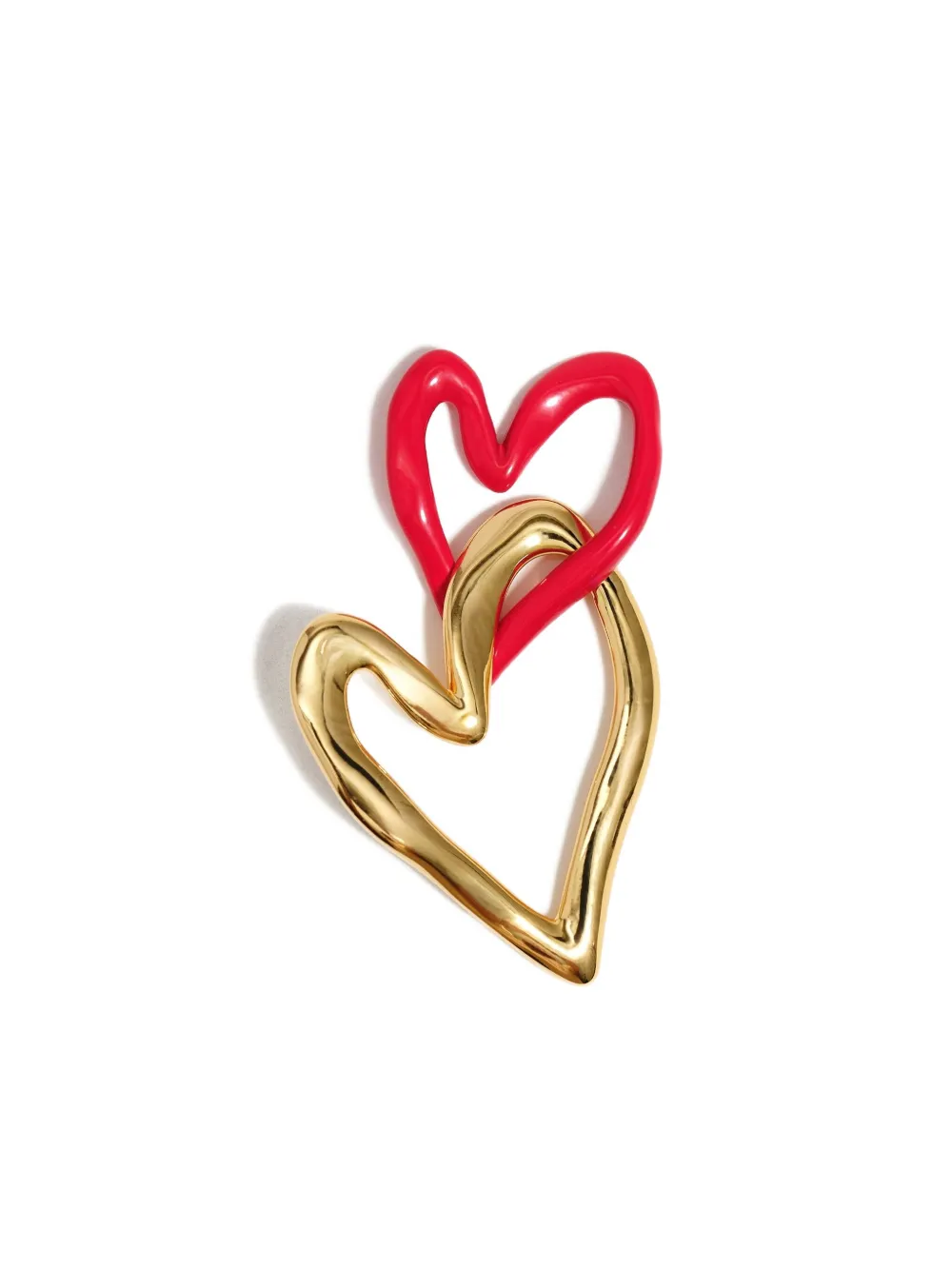 Bimba y Lola textured double heart earrings | Image 2