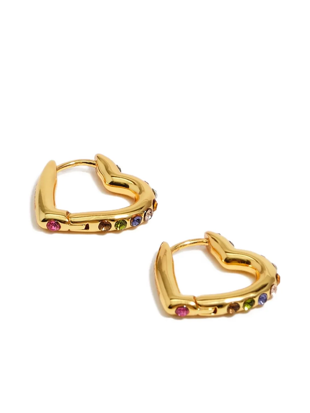 Bimba Y Lola Heart-motif Crystal Hoop Earrings In Blue
