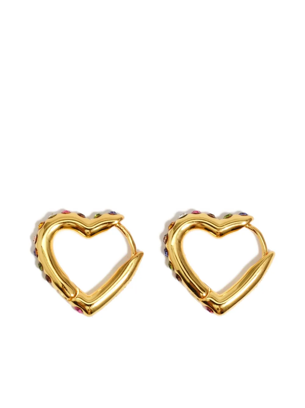 Bimba Y Lola Heart-motif Crystal Hoop Earrings In Blue