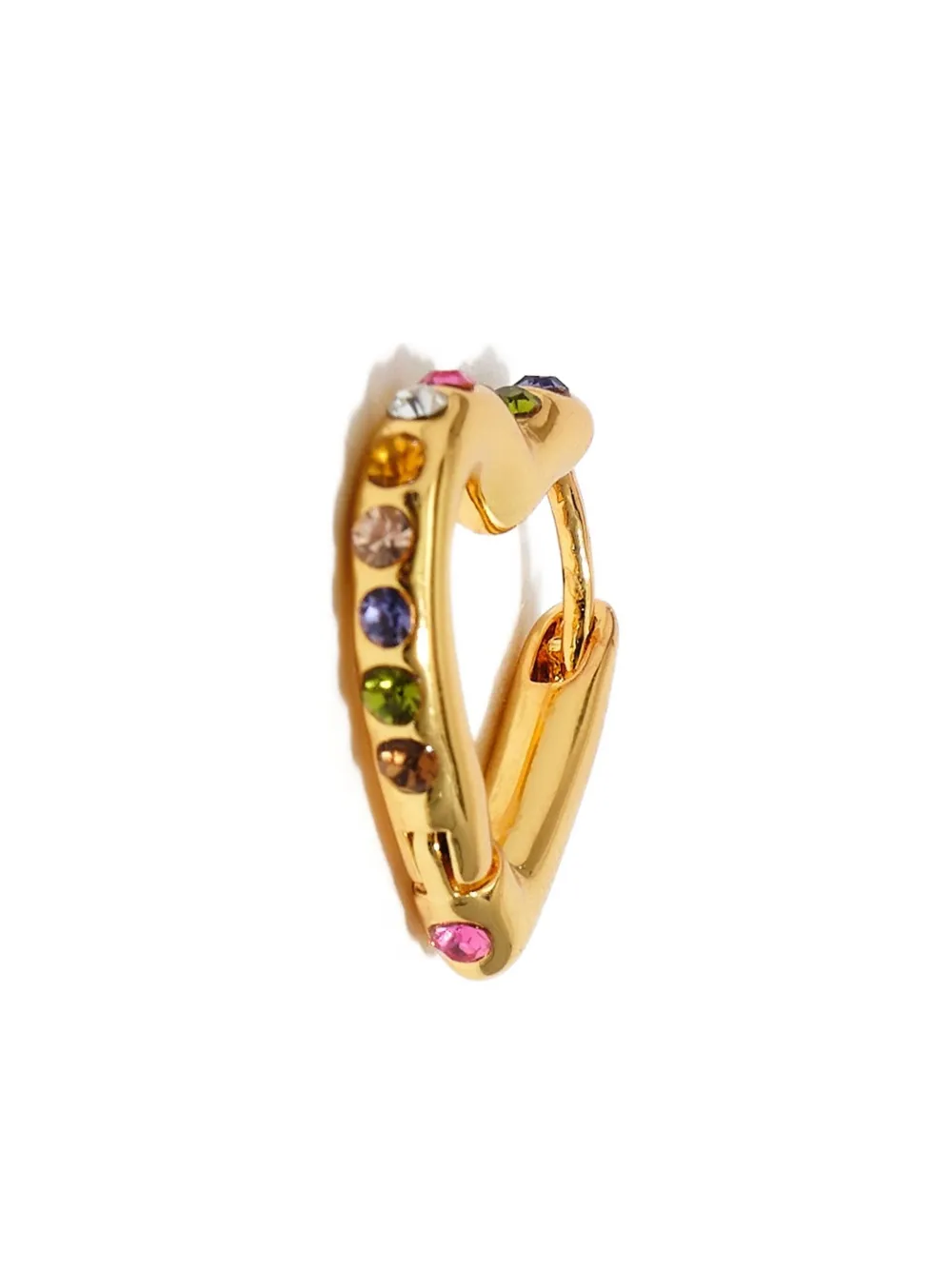 Bimba Y Lola Heart-motif Crystal Hoop Earrings In Blue