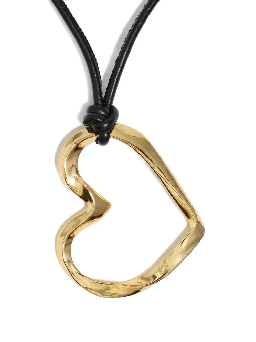 Bimba Y Lola Textured Heart Necklace In Black