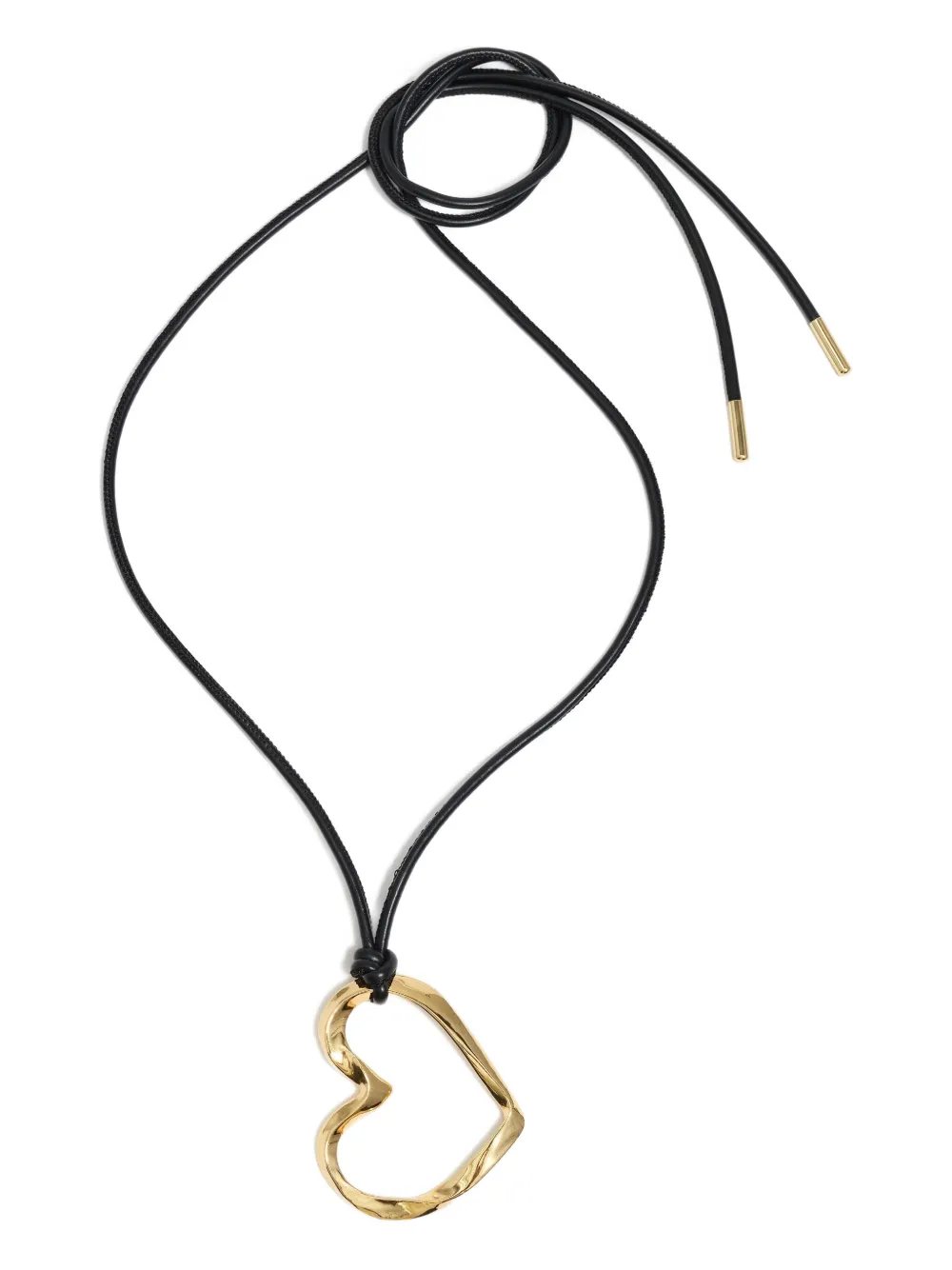 Bimba y Lola textured heart necklace | Brown | Image 1