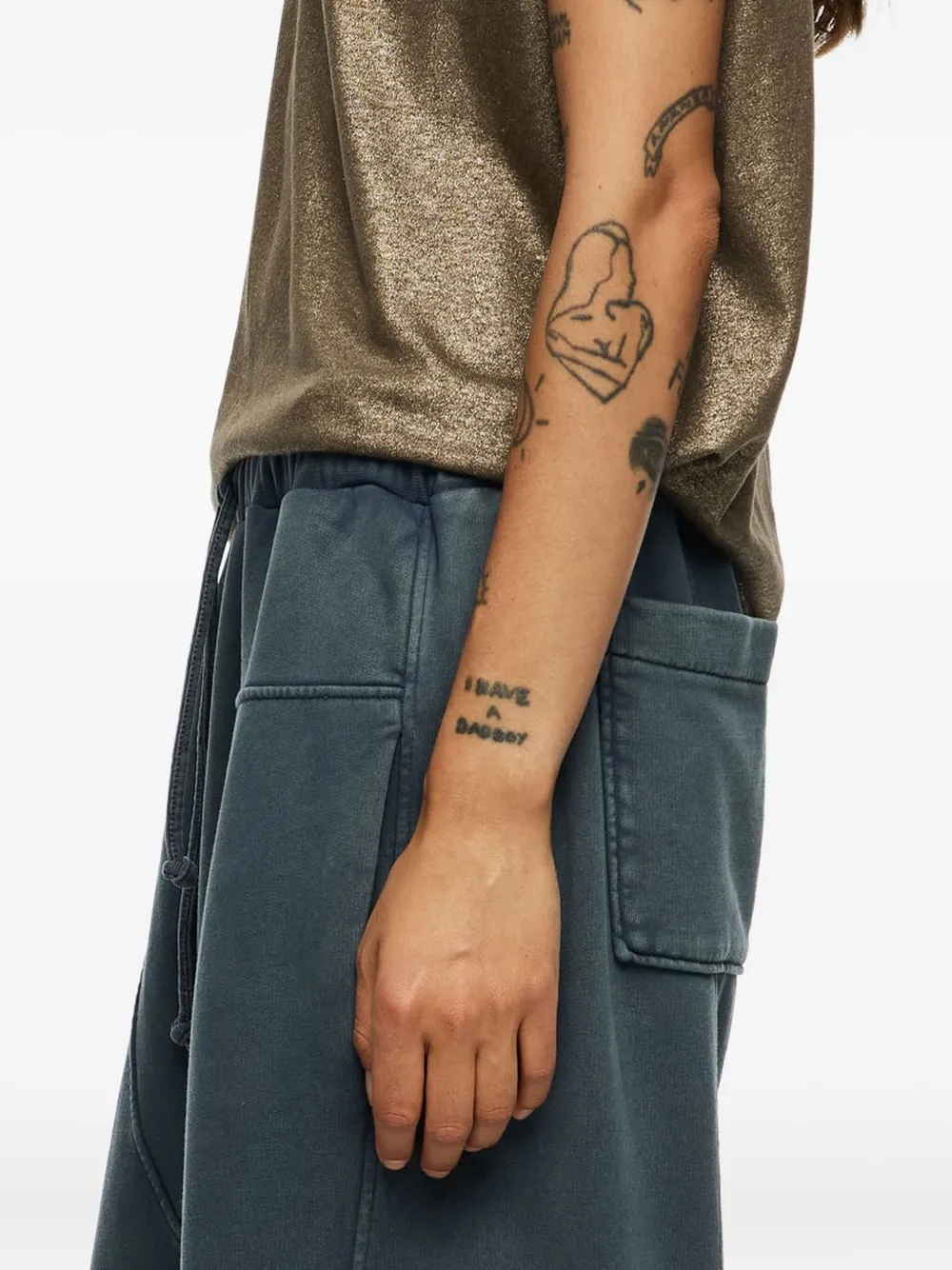 Bimba Y Lola Lurex V-neck T-shirt In Brown
