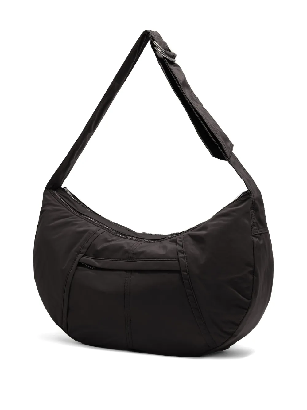 Bimba Y Lola Large Moon Crescent-shaped Zip-fastening Shoulder Bag In Gray