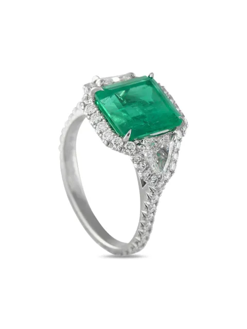 KWIAT Platinring mit Smaragd und Diamanten
